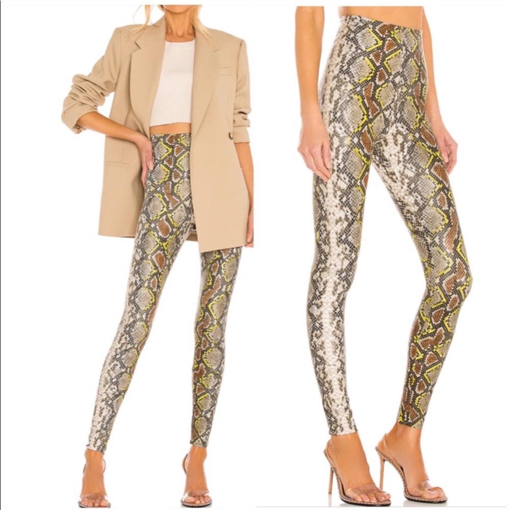 NWT Commando Faux Leather Animal Legging Neon Snake print Size Small